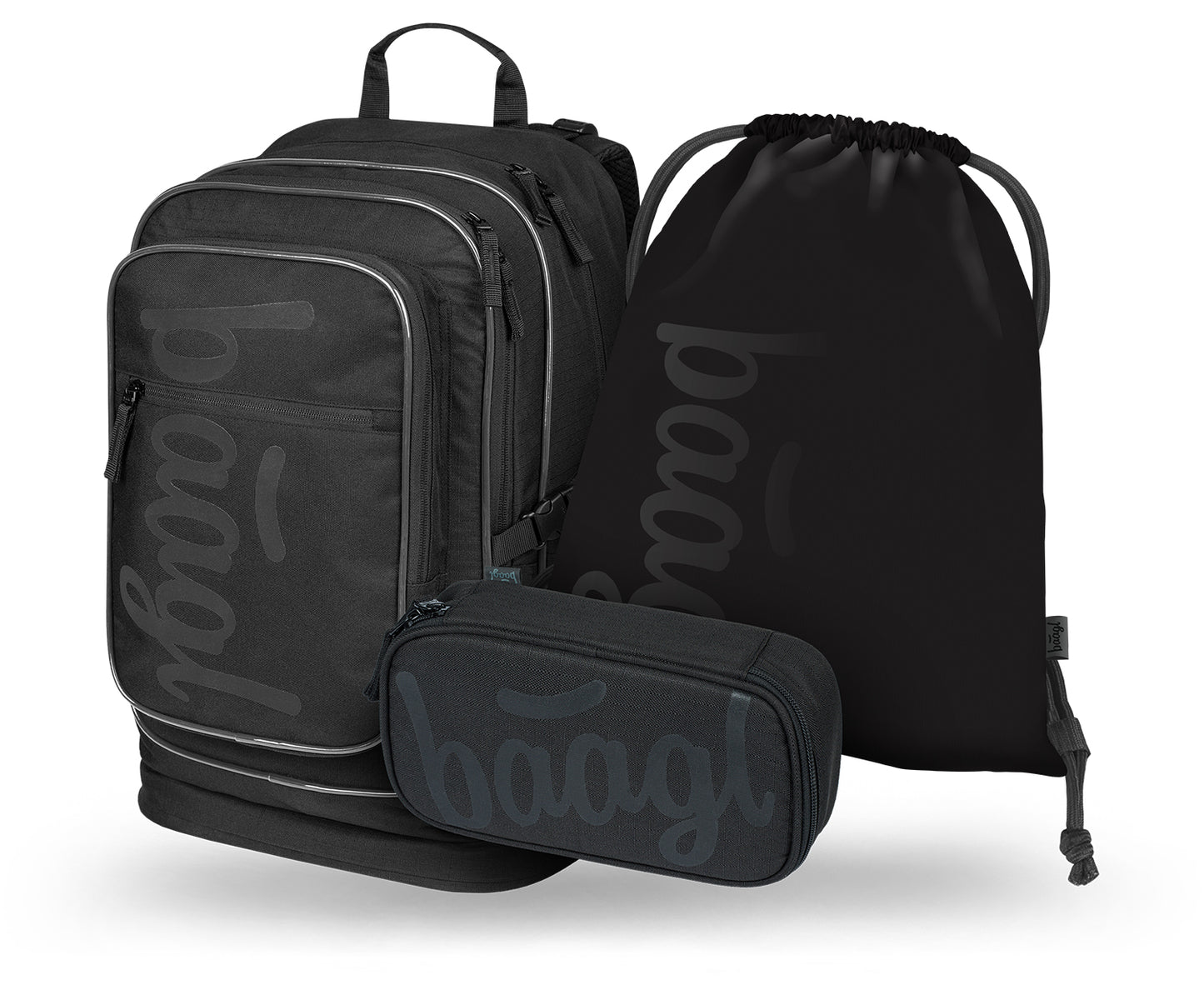 Cubic Uni schwarz Rucksack-Set 3tlg: Rucksack, Federmäppchen, Sportbeutel