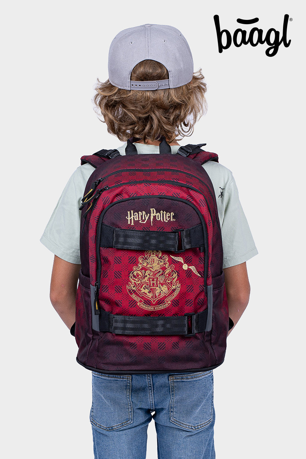 BAAGL Schulrucksack Skate Harry Potter Hogwarts Weinrot
