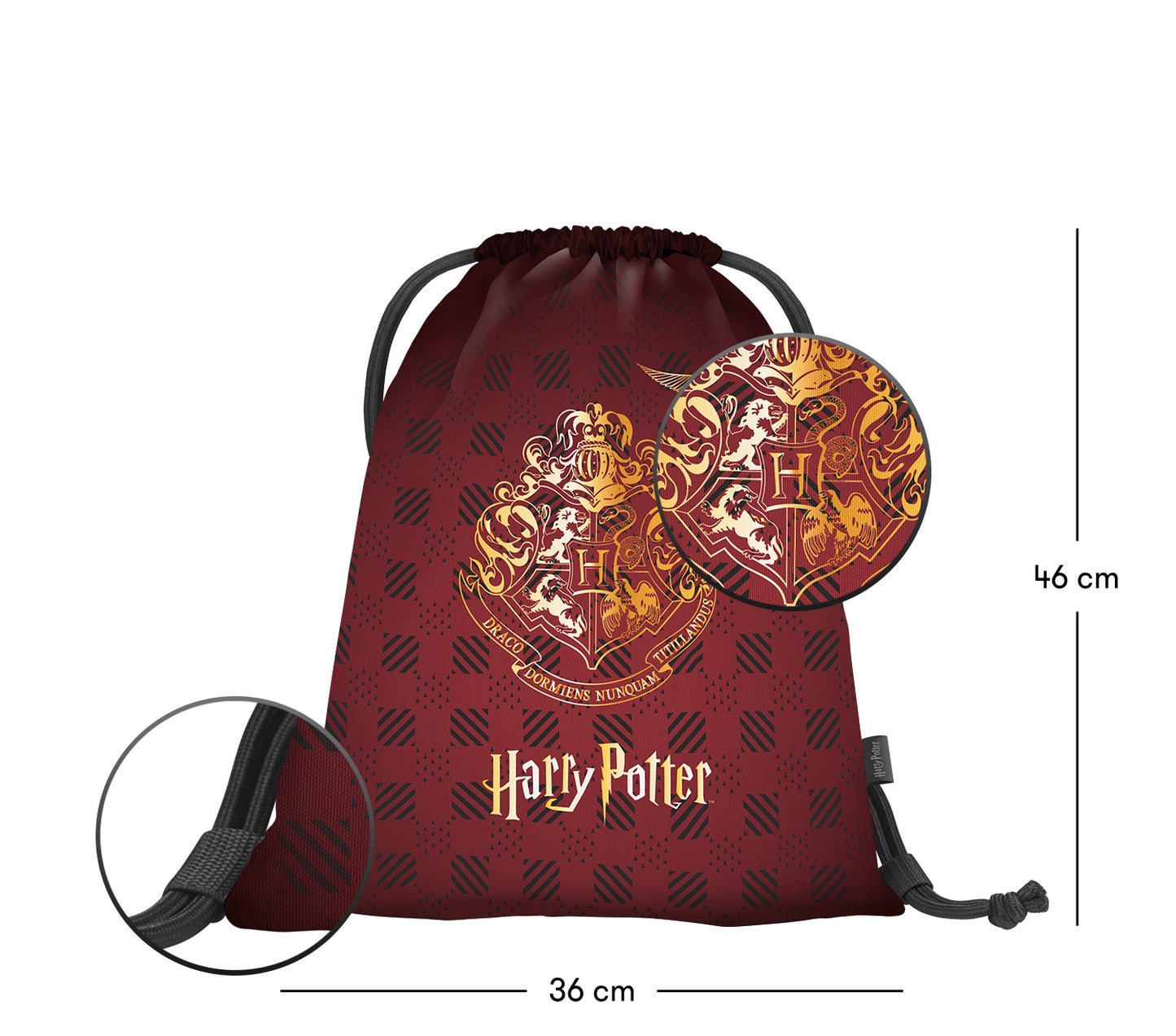 Turnbeutel Harry Potter Hogwarts Weinrot