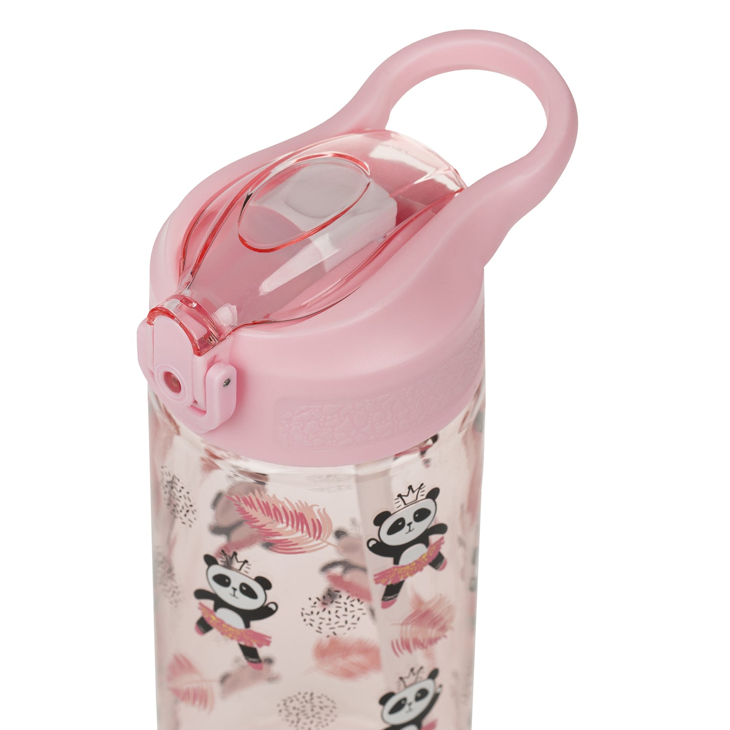 Tritan Trinkflasche mit Strohhalm Panda, 500 ml