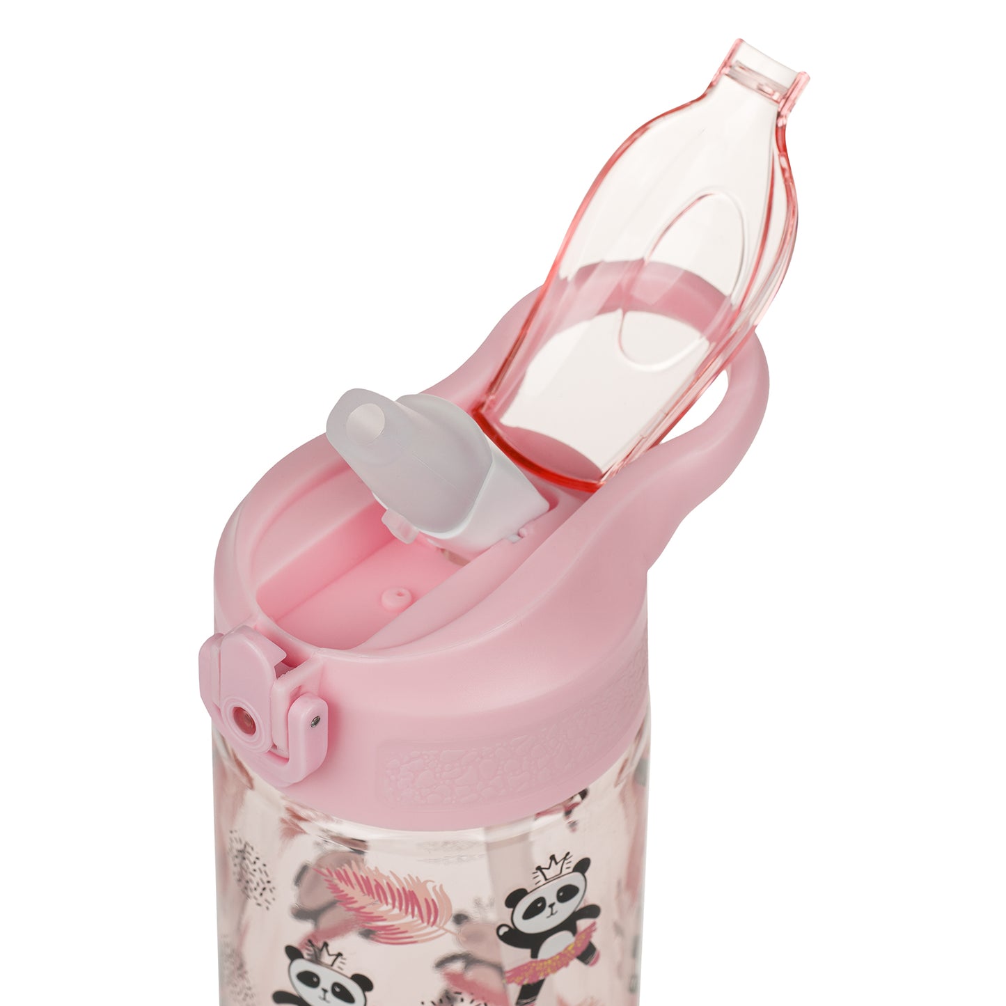 Tritan Trinkflasche mit Strohhalm Panda, 500 ml