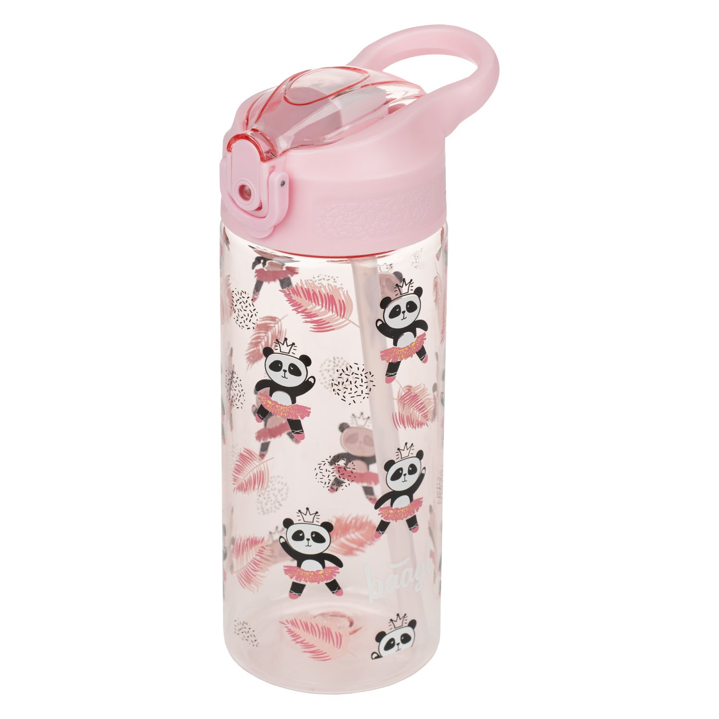 Tritan Trinkflasche mit Strohhalm Panda, 500 ml