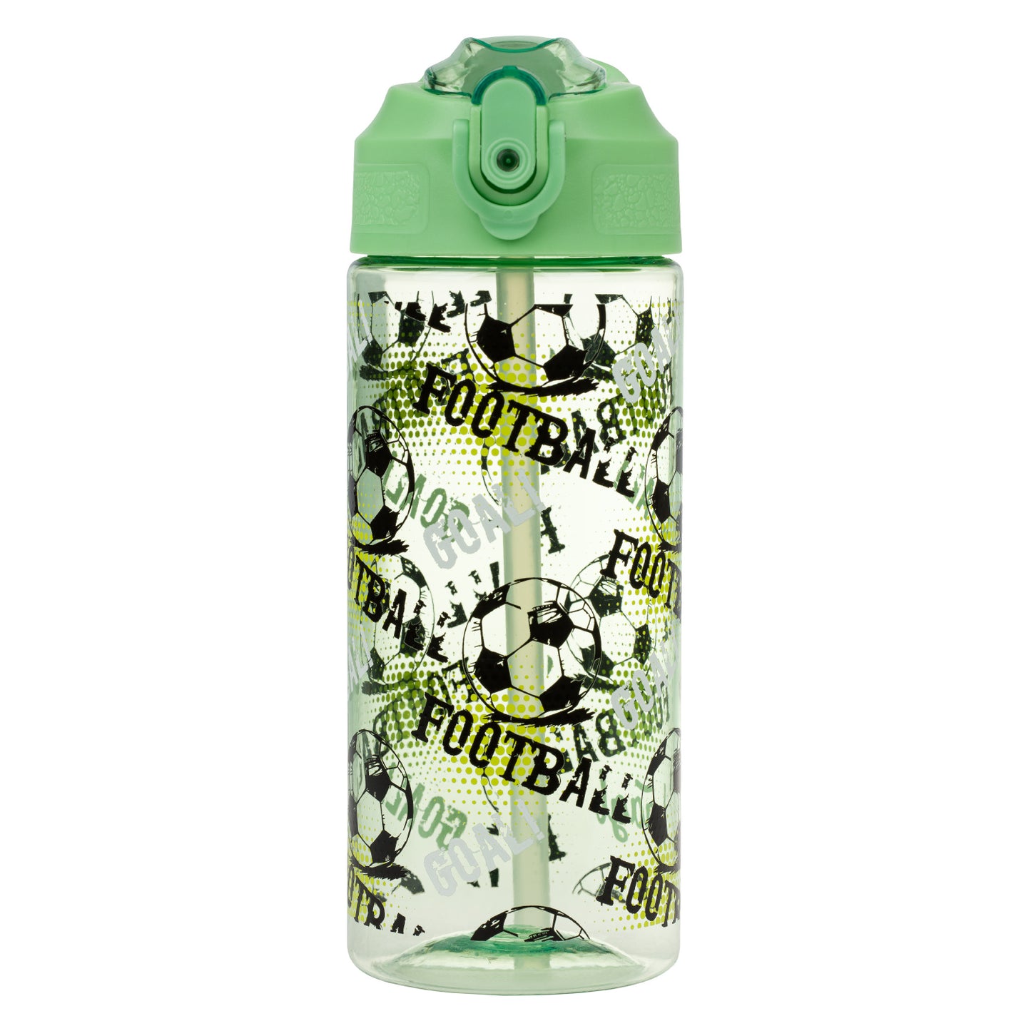 Tritan Trinkflasche mit Strohhalm Fußball, 500 ml
