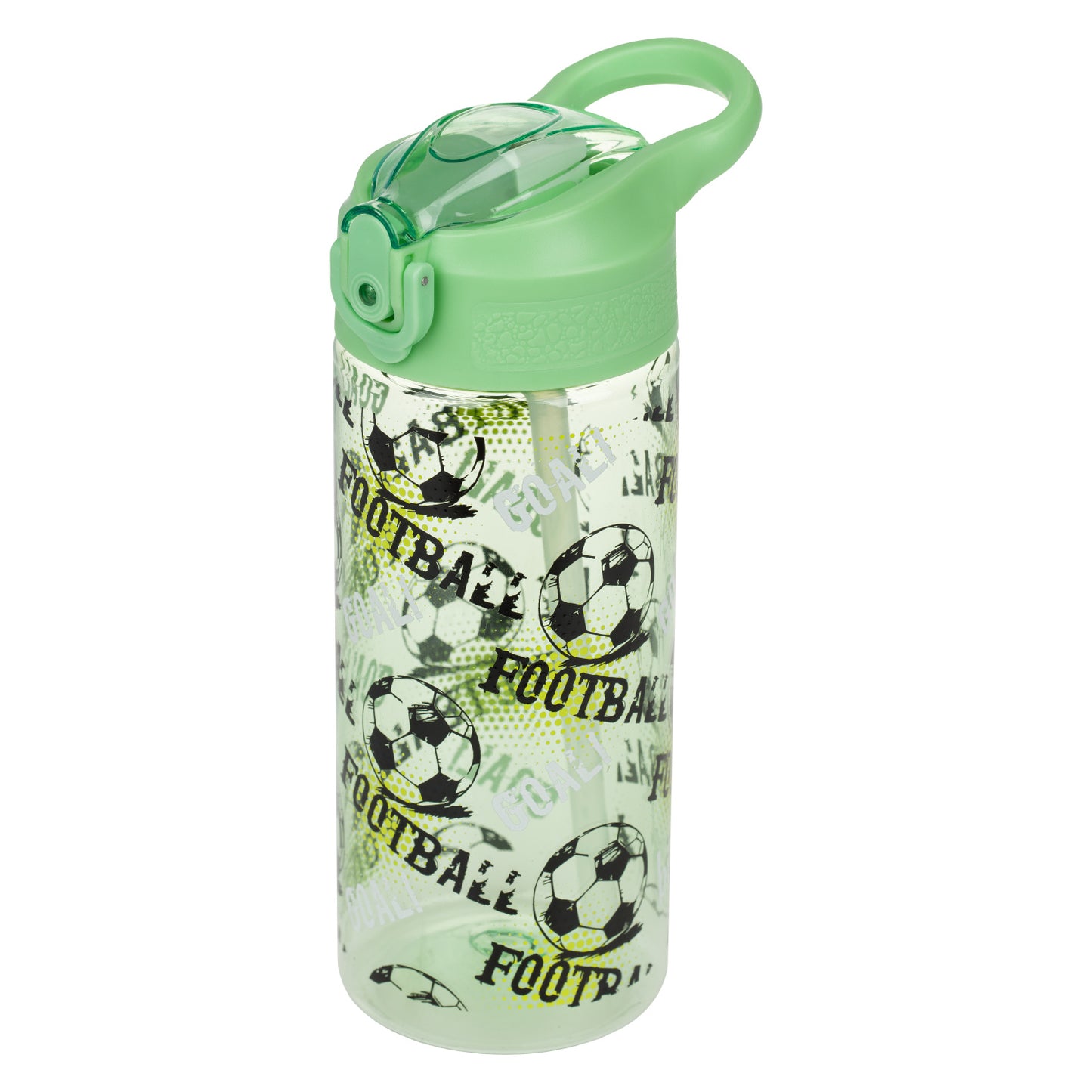 Tritan Trinkflasche mit Strohhalm Fußball, 500 ml