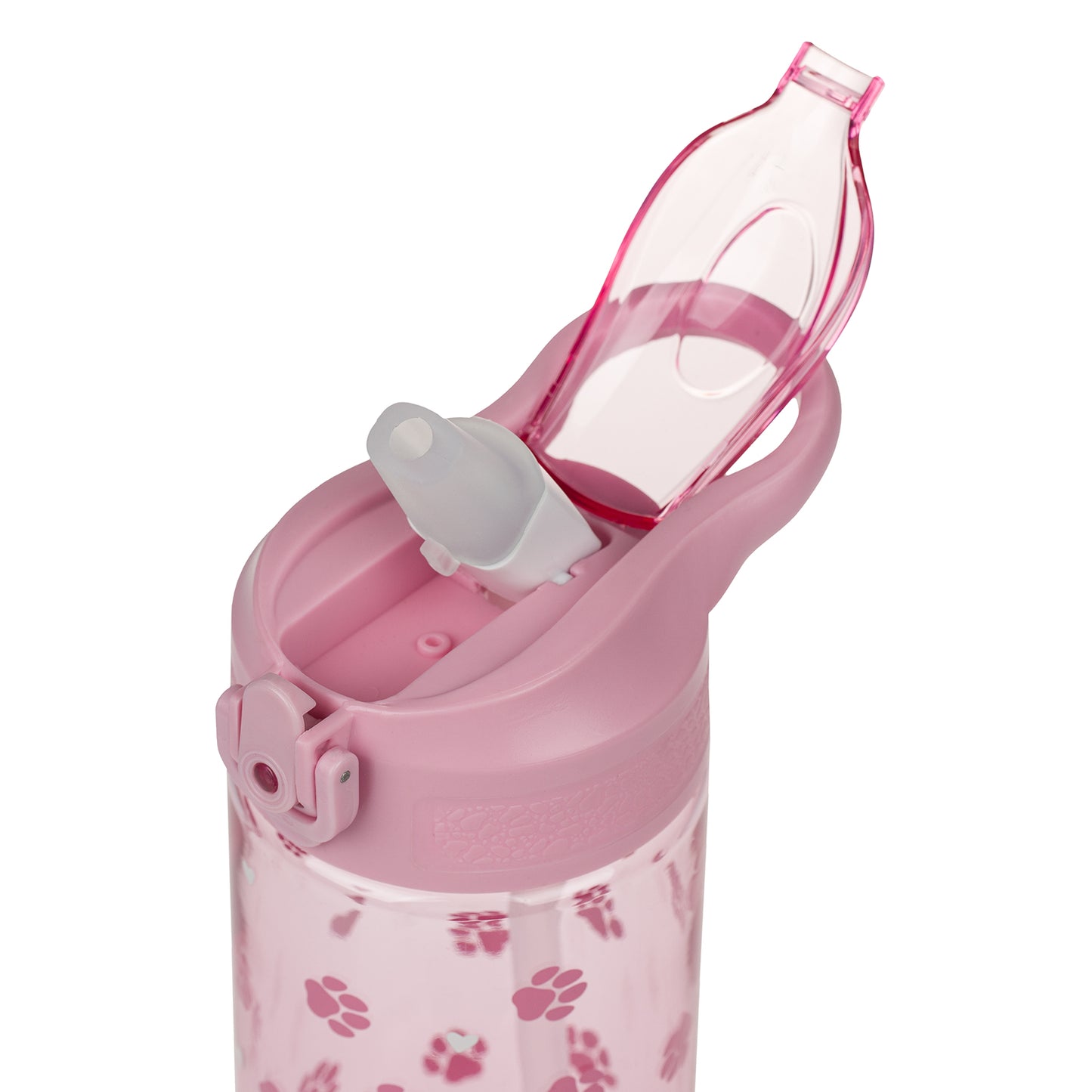 Tritan Trinkflasche mit Strohhalm Pfötchen, 500 ml