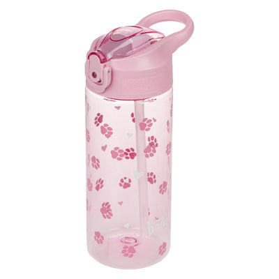BAAGL Tritan Trinkflasche mit Strohhalm Pfötchen, 500 ml