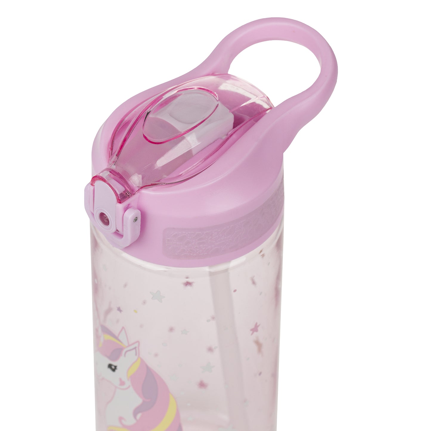 BAAGL Tritan Trinkflasche mit Strohhalm Regenbogen Einhorn, 500 ml