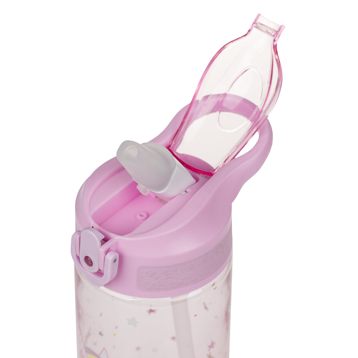 BAAGL Tritan Trinkflasche mit Strohhalm Regenbogen Einhorn, 500 ml