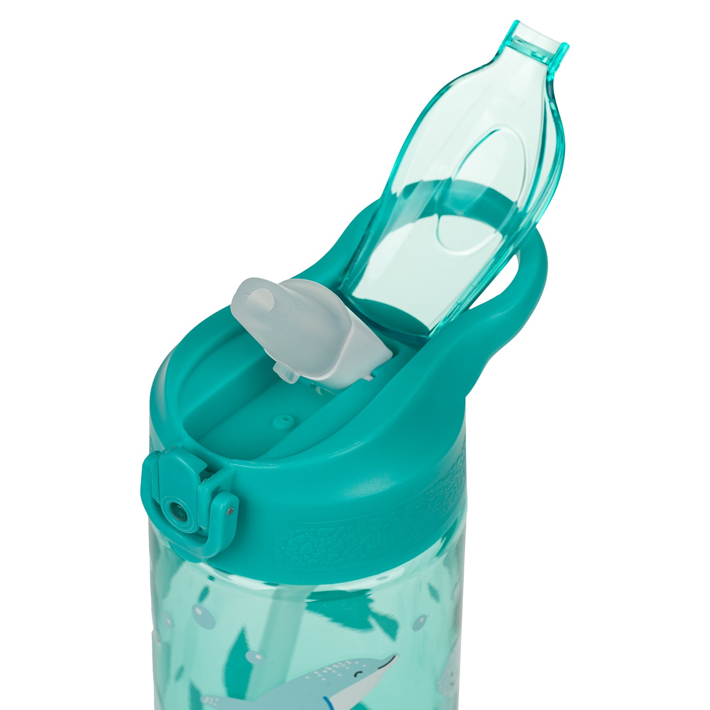 Tritan Trinkflasche mit Strohhalm Delfin, 500 ml