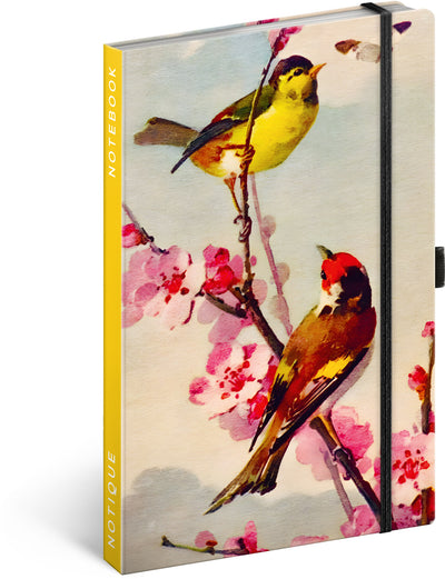 Notizbuch Vögel – Sakura von Kateřina Winterová, liniert, 13 x 21 cm