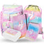 Airy Rainbow Unicorn Rucksack-Set 5tlg: Schulranzen, Federmäppchen, Turnbeutel, Geldbeutel, Brotdose