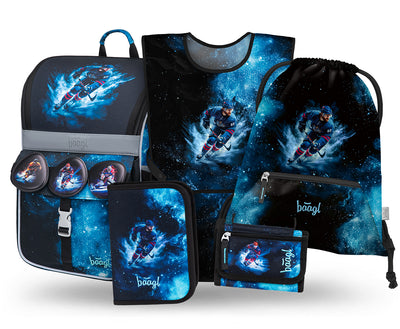 Zippy Eishockey Schulranzen-Set 5tlg.: Schulranzen, Federmäppchen, Turnbeutel, Schürze, Brustbeutel