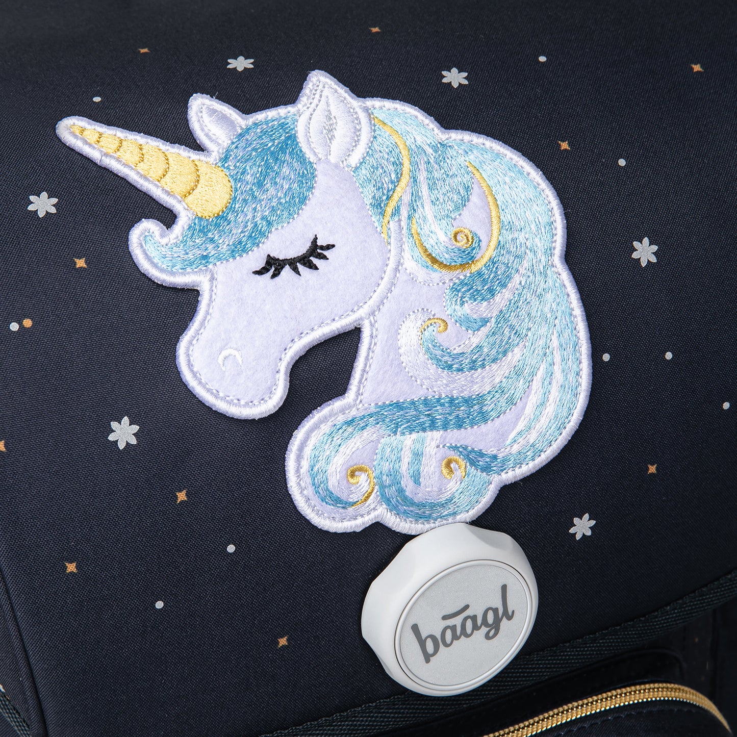 Ergo Unicorn Gold Schulranzen-Set 3tlg.: Schulranzen, Federmäppchen, Turnbeutel