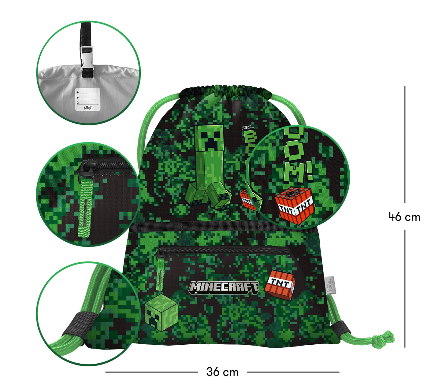 Turnbeutel mit Tasche Minecraft Boom
