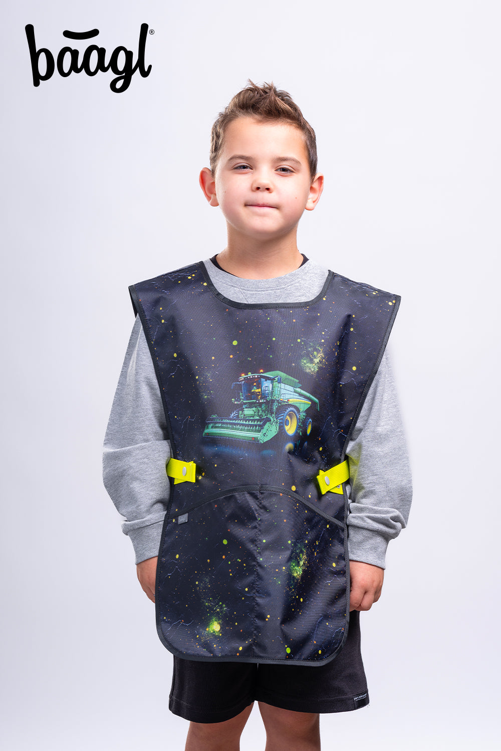 Airy Traktor Schulrucksack-Set 5tlg.: Schulrucksack, Federmäppchen, Turnbeutel, Schürze, Brustbeutel
