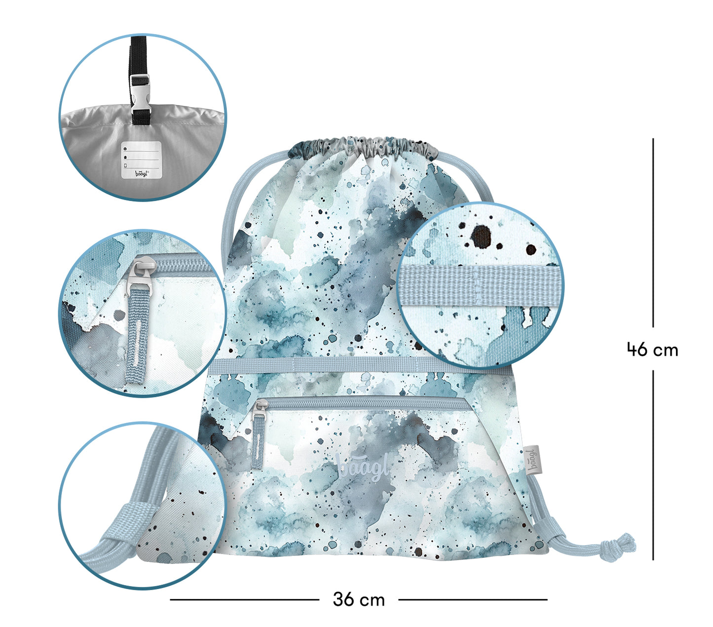 Turnbeutel mit Tasche Polar