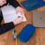 Federmäppchen Etui Logo Blau