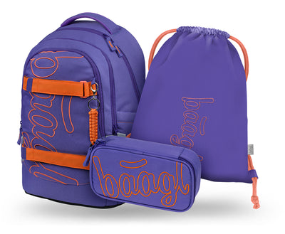 Skate Max Orange Schulrucksack-Set 3tlg.: Schulrucksack, Federmäppchen, Turnbeutel