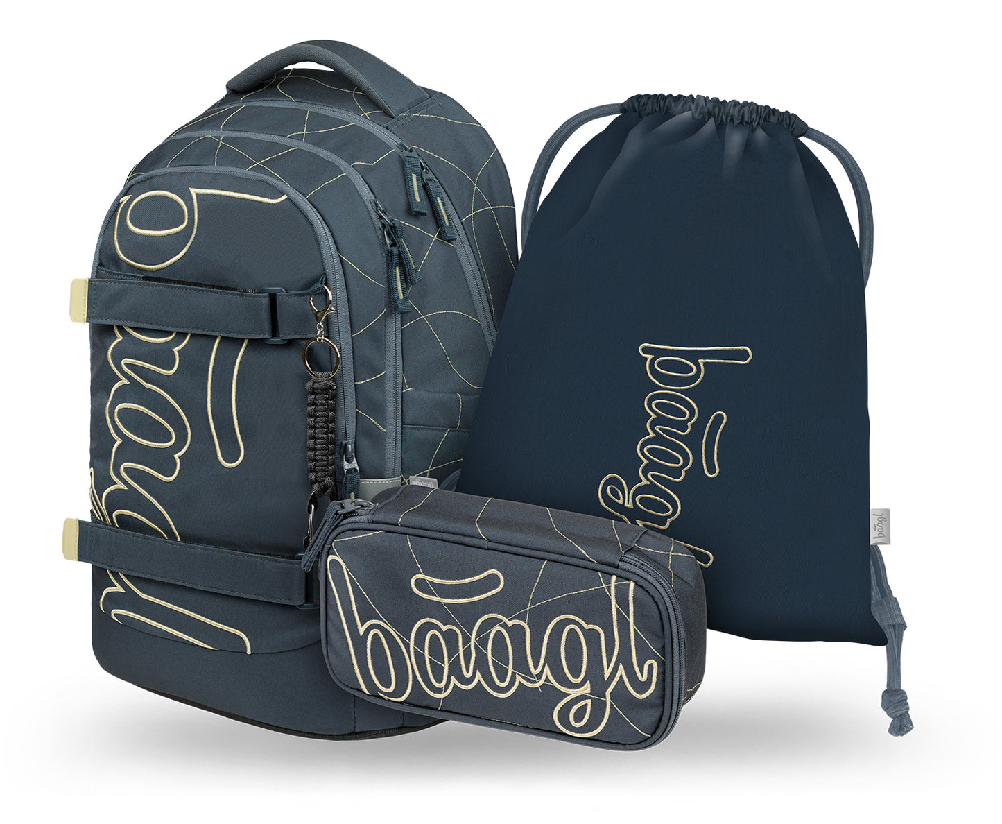 Skate Max Wave Schulrucksack-Set 3tlg.: Schulrucksack, Federmäppchen, Turnbeutel