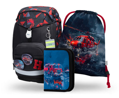 Airy Plus Lebensretter Schulrucksack-Set 3tlg.: Schulrucksack, Federmäppchen, Turnbeutel