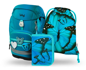 Airy Plus Butterfly Schulrucksack-Set 3tlg.: Schulrucksack, Federmäppchen, Turnbeutel