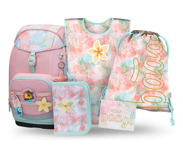 Airy Plus Sunset Schulrucksack-Set 5tlg.: Schulrucksack, Federmäppchen, Turnbeutel, Schürze, Brustbeutel