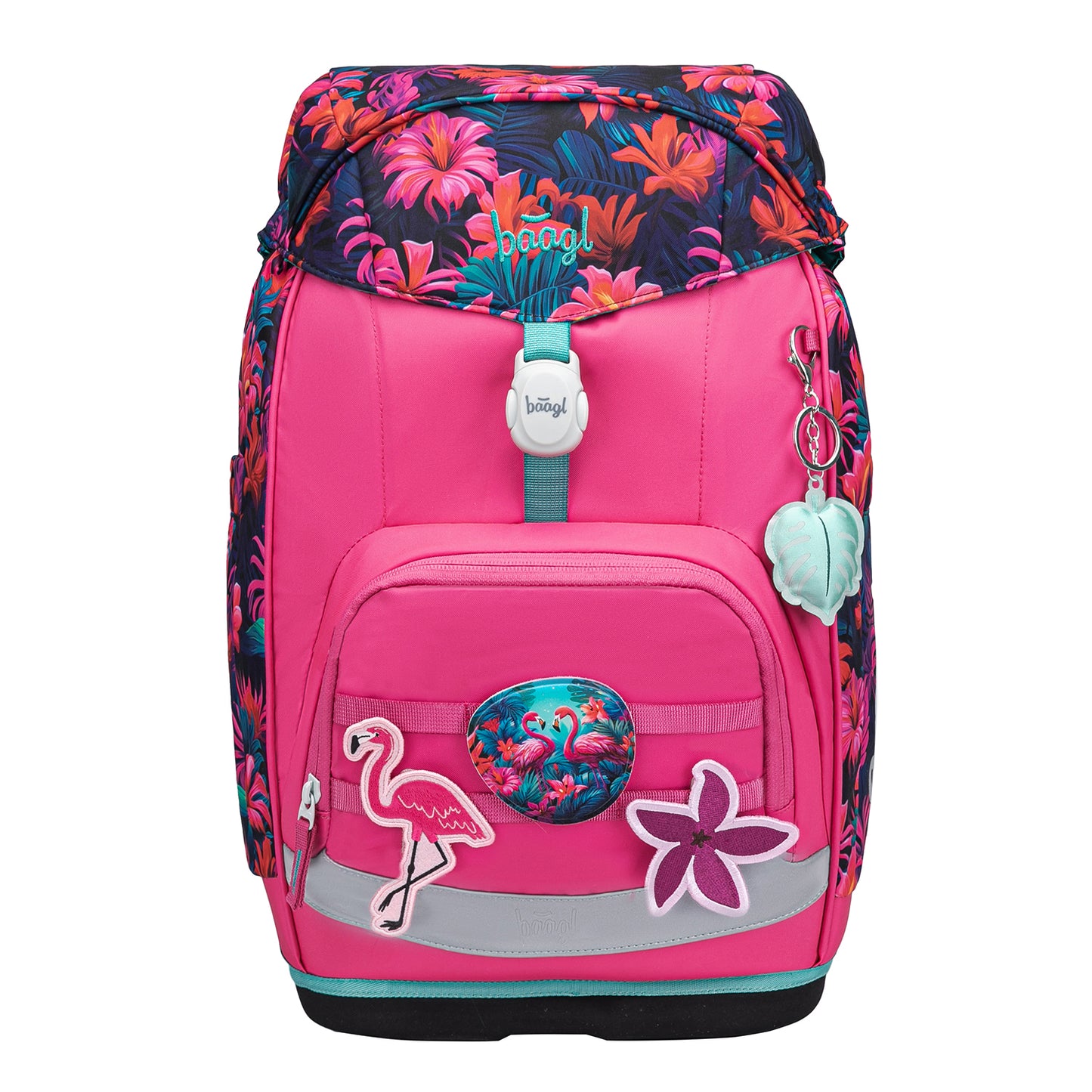 Airy Plus Flamingos Schulrucksack-Set 5tlg.: Schulrucksack, Federmäppchen, Turnbeutel, Schürze, Brustbeutel
