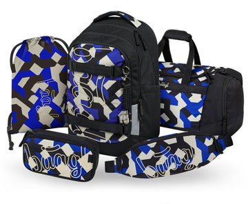 Skate Max Variety Schulrucksack-Set 5tlg.: Schulrucksack, Federmäppchen, Turnbeutel, Sporttasche, Bauchtasche