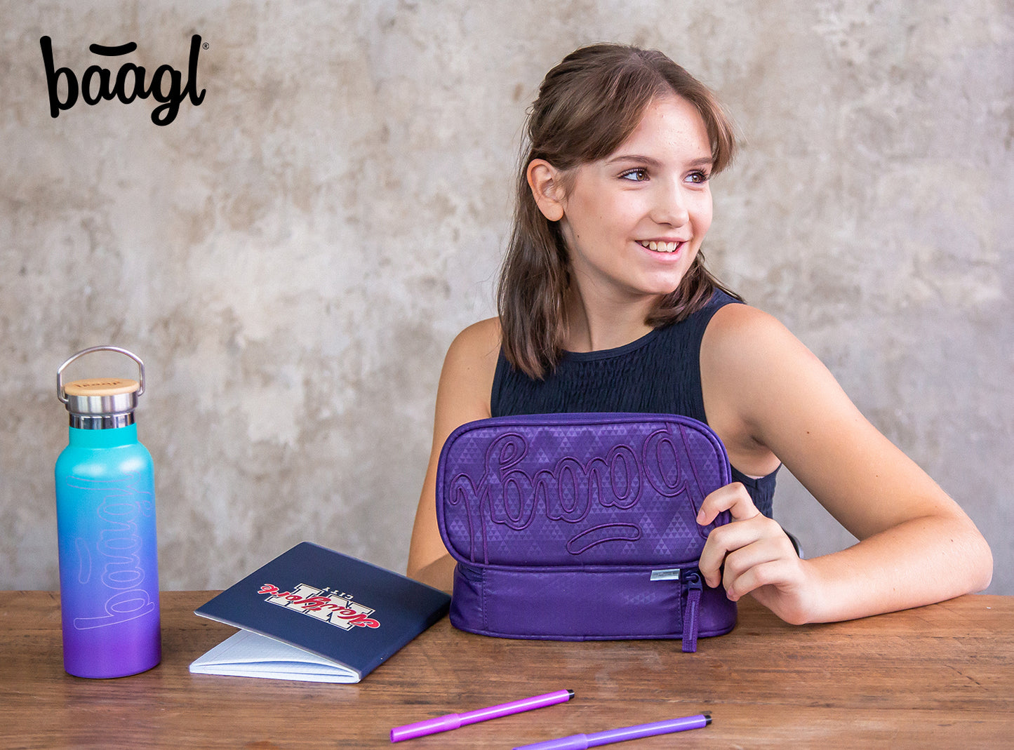 Federmäppchen Etui Plum