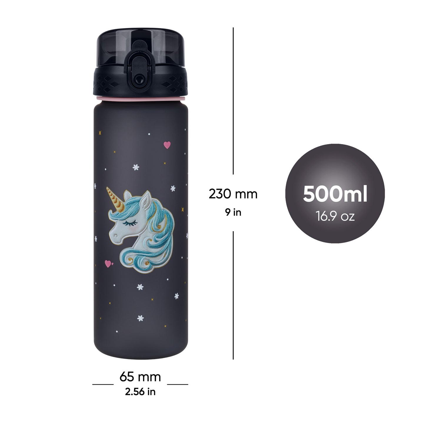 Trinkflasche Tritan Unicorn Gold 500 ml