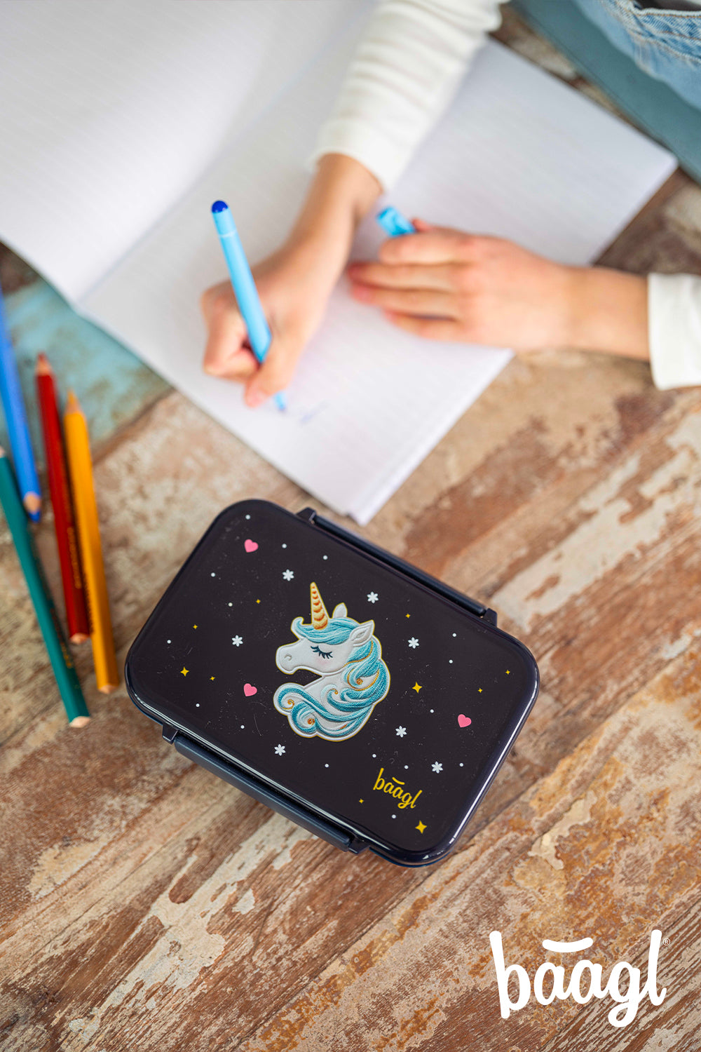 Brotdose mit Fächern Unicorn Stars