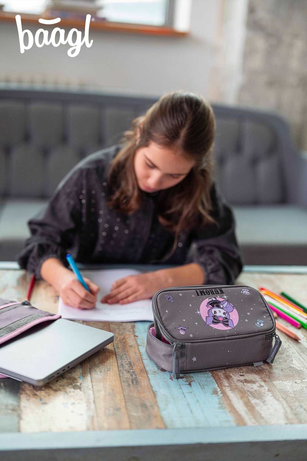 Federmäppchen Etui Kuromi Grey