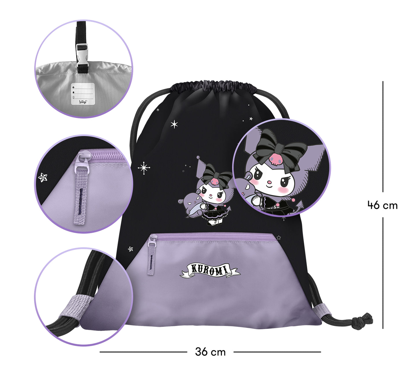 Turnbeutel mit Tasche Kuromi Fortune Dream