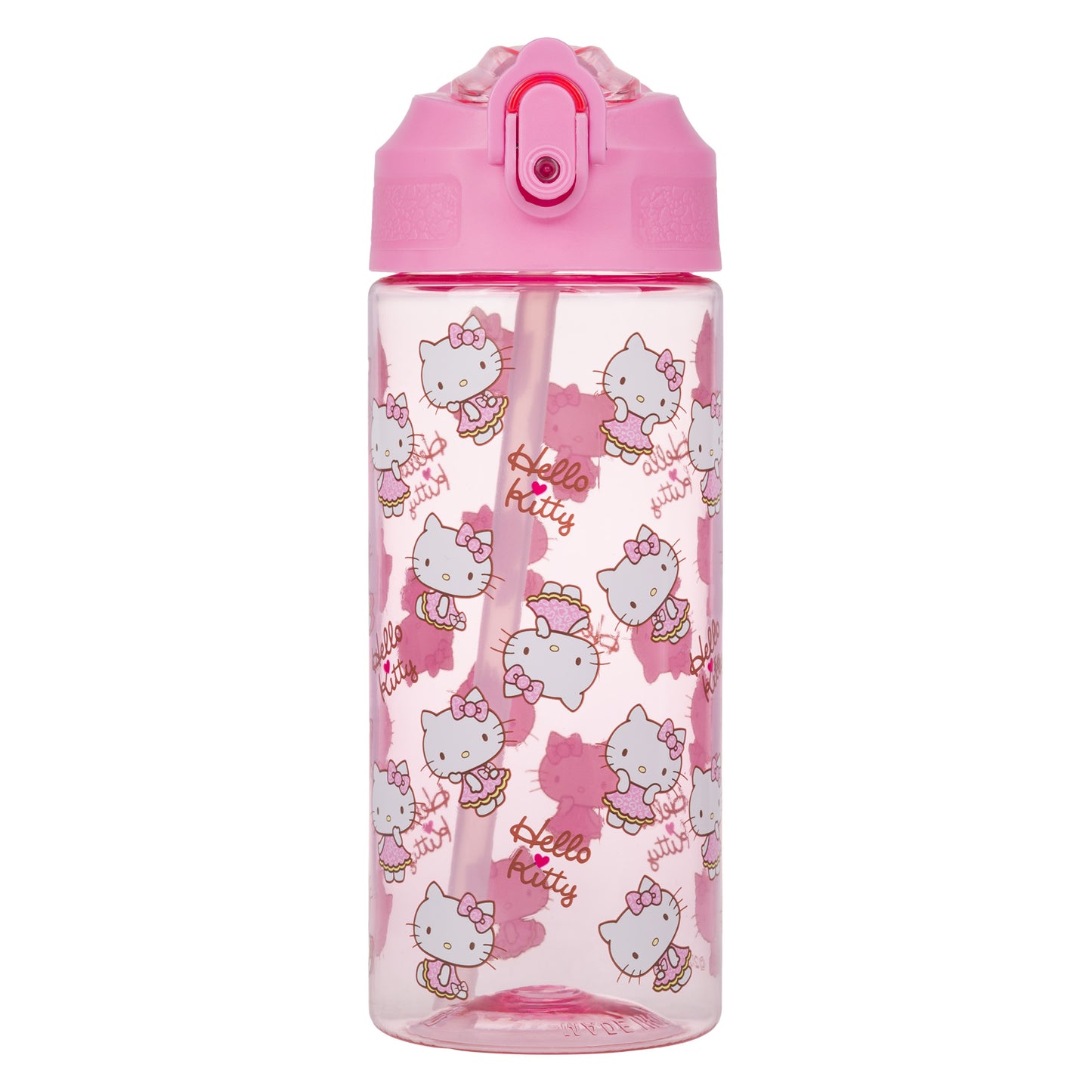Tritan Trinkflasche mit Strohhalm Hello Kitty Sweet Leopard, 500 ml