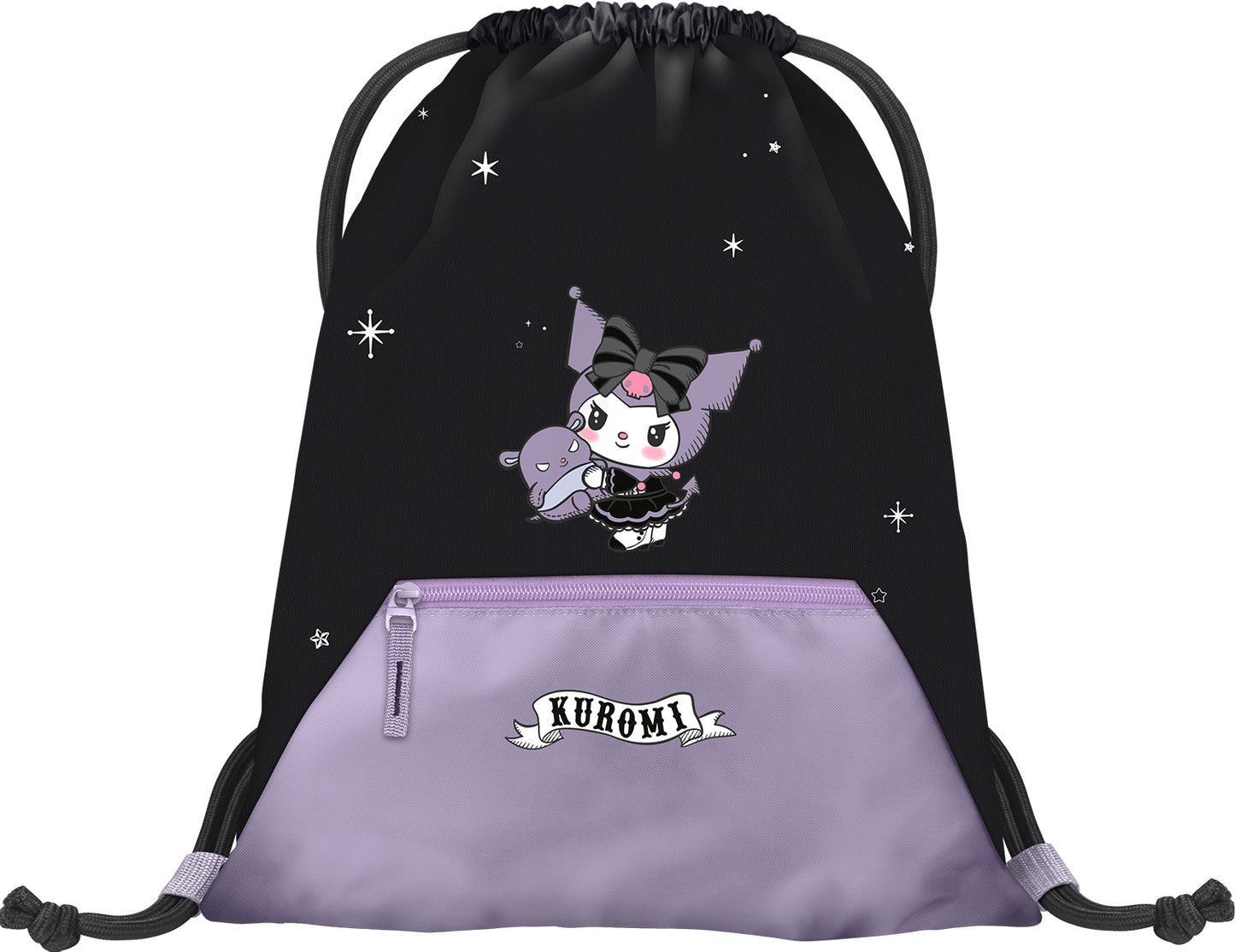 Airy Kuromi Fortune Dream Schulrucksack-Set 5tlg: Schulrucksack, Federmäppchen, Turnbeutel, Schürze, Brustbeutel
