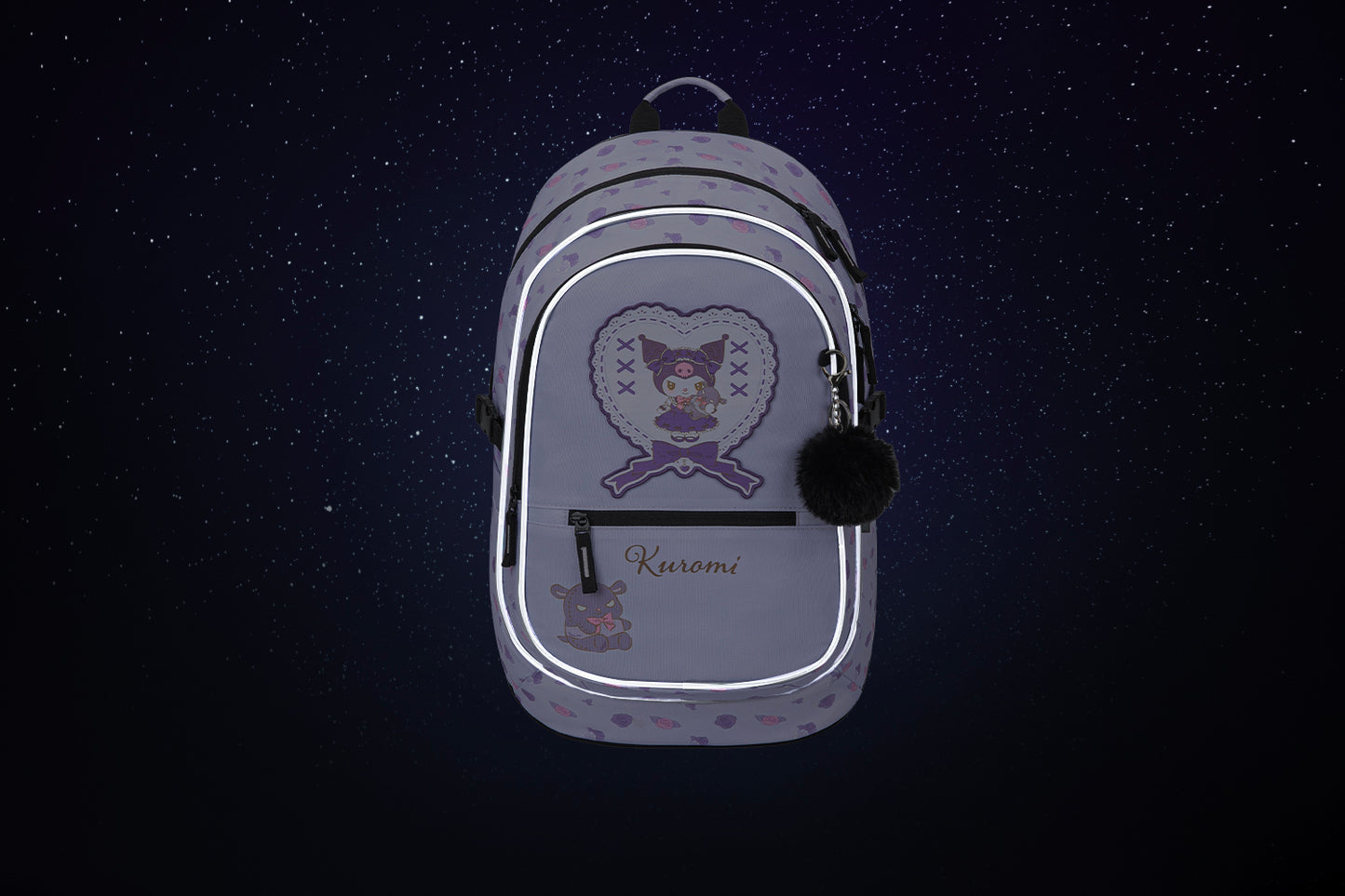 Core Kuromi Sweet One Schulrucksack-Set 5tlg.: Schulrucksack, Federmäppchen, Turnbeutel, Bauchtasche, Laptophülle