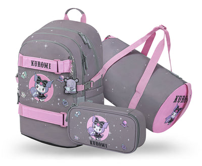 Skate Kuromi Grey Schulrucksack-Set 3tlg.: Schulrucksack, Federmäppchen, Sporttasche