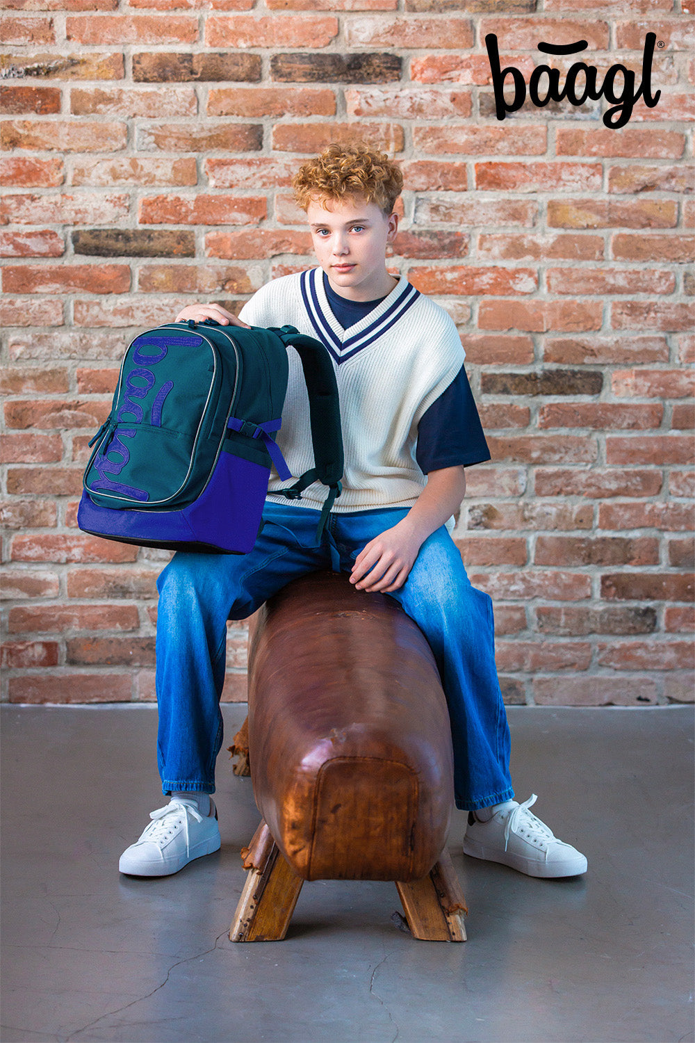 Core Logo Blau Schulrucksack-Set 5tlg.: Schulrucksack, Federmäppchen, Turnbeutel, Bauchtasche, Laptophülle