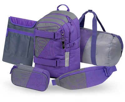 Skate Dual Schulrucksack-Set 5tlg.: Schulrucksack, Federmäppchen, Sporttasche, Bauchtasche, Laptophülle