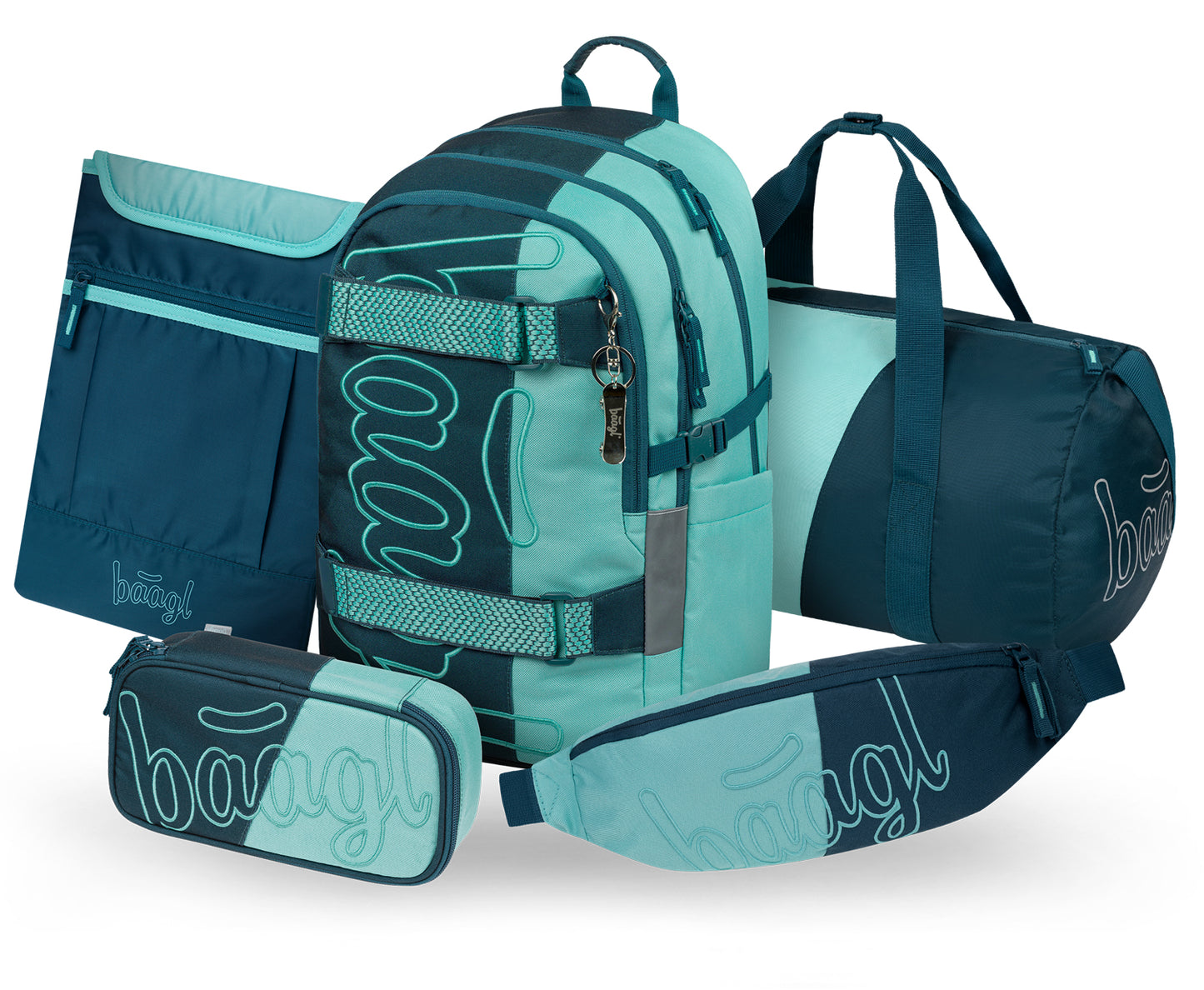 Skate Petrol Schulrucksack-Set 5tlg.: Schulrucksack, Federmäppchen, Sporttasche, Bauchtasche, Laptophülle