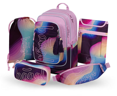 Cubic Lyra Schulrucksack-Set 5tlg.: Schulrucksack, Federmäppchen, Turnbeutel, Bauchtasche, Laptophülle