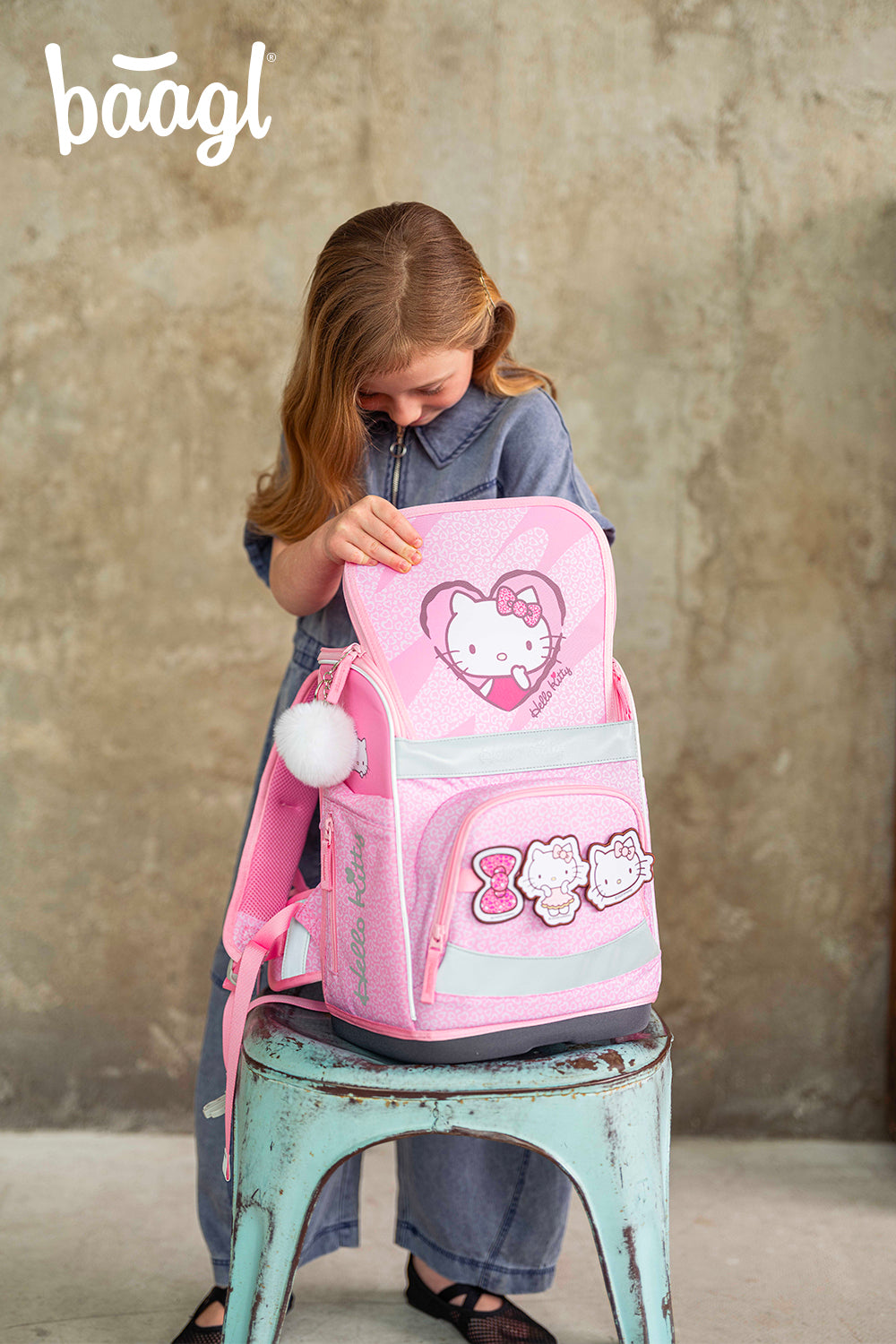 Zippy Plus Hello Kitty Sweet Leopard Schulranzen-Set 5tlg.: Schulranzen, Federmäppchen, Turnbeutel, Schürze, Brustbeutel