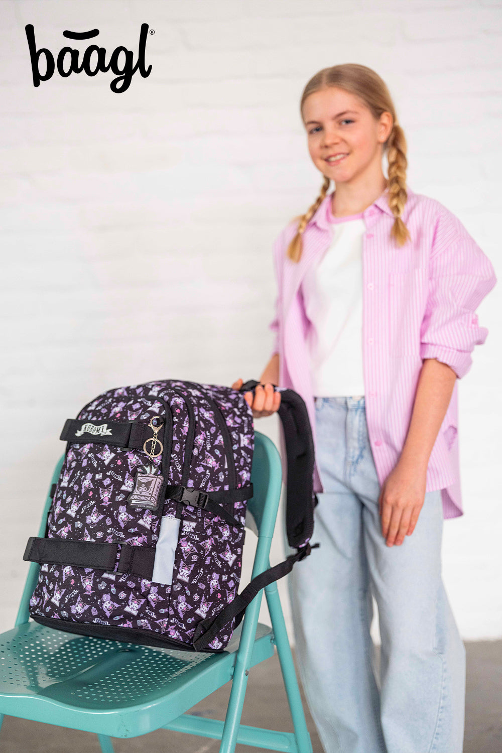 Schulrucksack Skate Kuromi Black