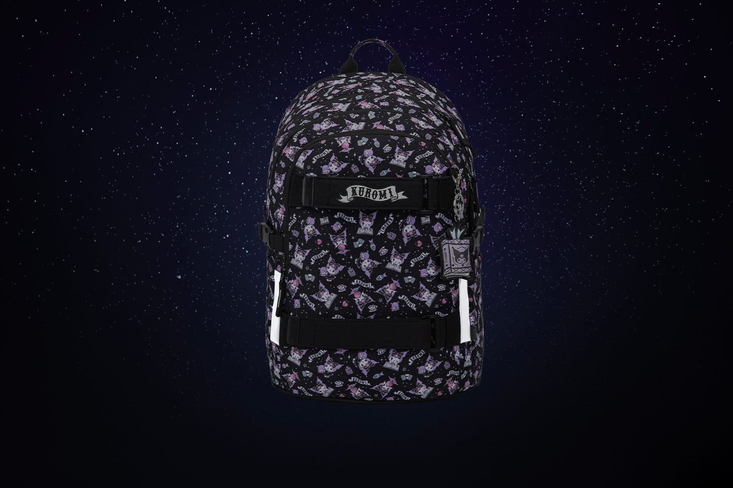 Skate Kuromi Black Schulrucksack-Set 5tlg.: Schulrucksack, Federmäppchen, Turnbeutel, Bauchtasche, Laptophülle
