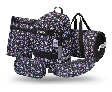 Skate Kuromi Black Schulrucksack-Set 5tlg.: Schulrucksack, Federmäppchen, Turnbeutel, Bauchtasche, Laptophülle