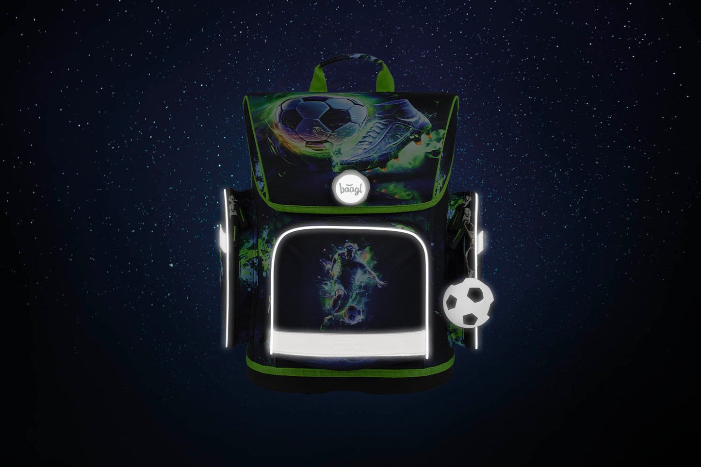 Ergo Fußballspieler Schulranzen-Set 5tlg.: Schulranzen, Federmäppchen, Turnbeutel, Schürze, Brustbeutel