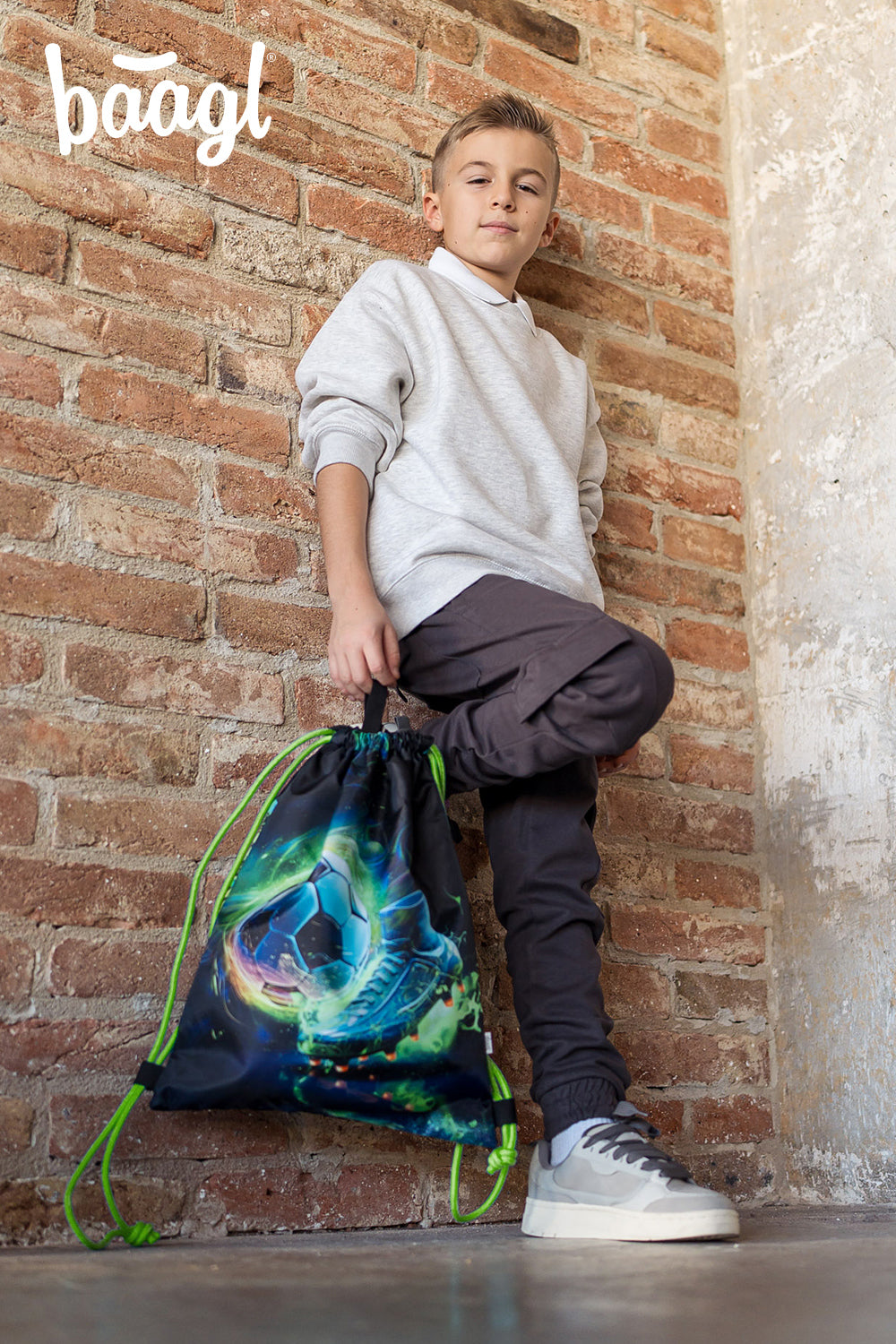 Ergo Fußballspieler Schulranzen-Set 5tlg.: Schulranzen, Federmäppchen, Turnbeutel, Schürze, Brustbeutel