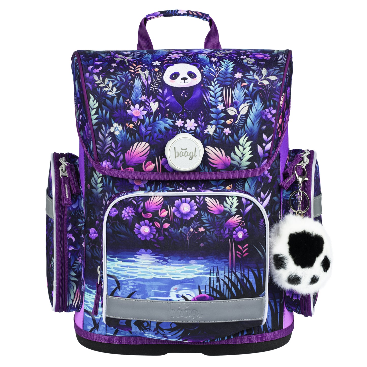Ergo Jungle Panda Schulranzen-Set 5tlg.: Schulranzen, Federmäppchen, Turnbeutel, Schürze, Brustbeutel