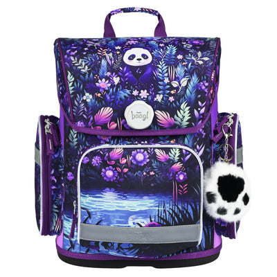 Ergo Jungle Panda Schulranzen-Set 5tlg.: Schulranzen, Federmäppchen, Turnbeutel, Schürze, Brustbeutel