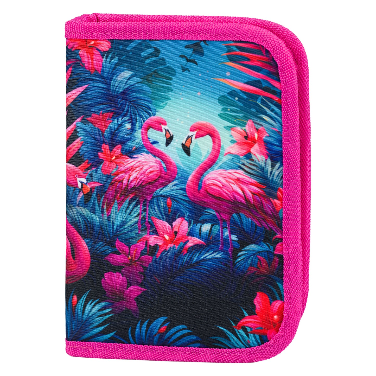 Ergo Flamingos Schulranzen-Set 5tlg.: Schulranzen, Federmäppchen, Turnbeutel, Schürze, Brustbeutel